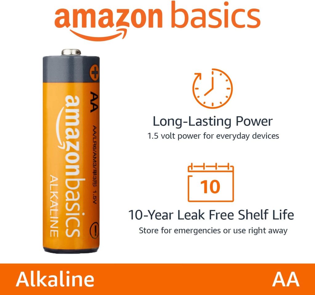 Amazon Basics 8-Pack AA Alkaline High-Performance Batteries