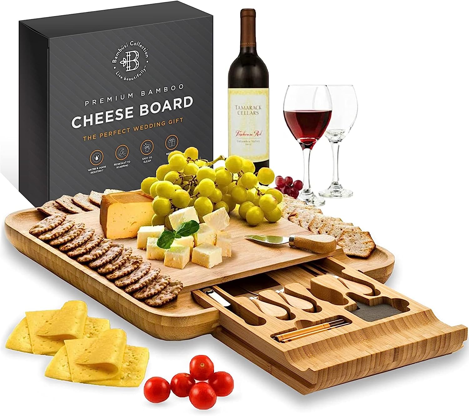 Cheese Board Gift Set - Bamboo Charcuterie Boards