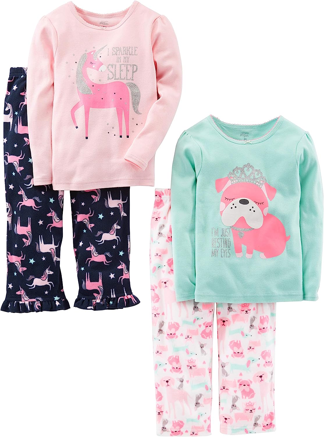Simple Joys by Carter's Girls and Toddlers' 4-Piece Pajama Set