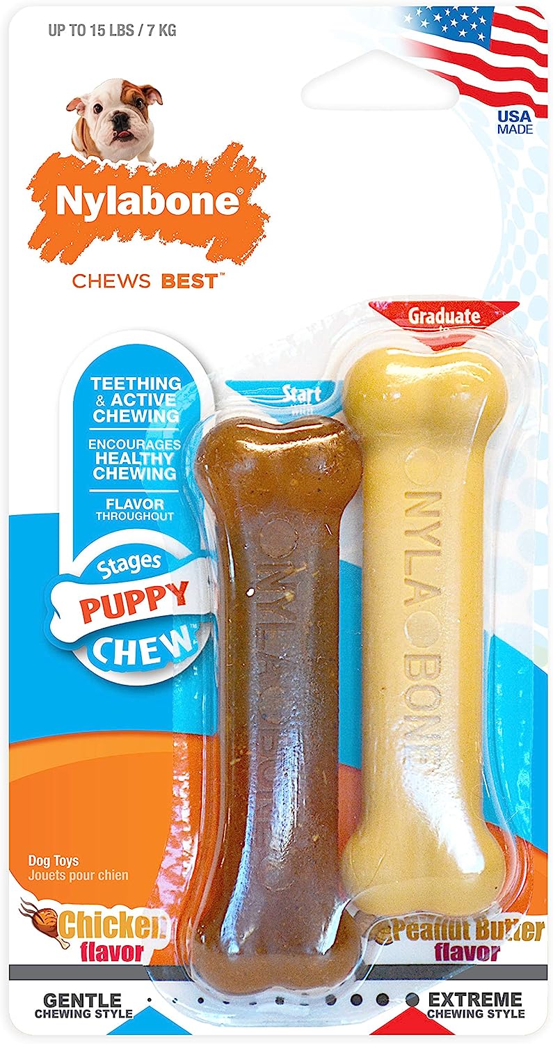 Nylabone Classic Puppy Chew Toy Twin Pack
